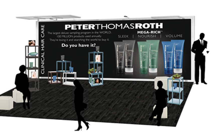 PTR hair products trade show booth